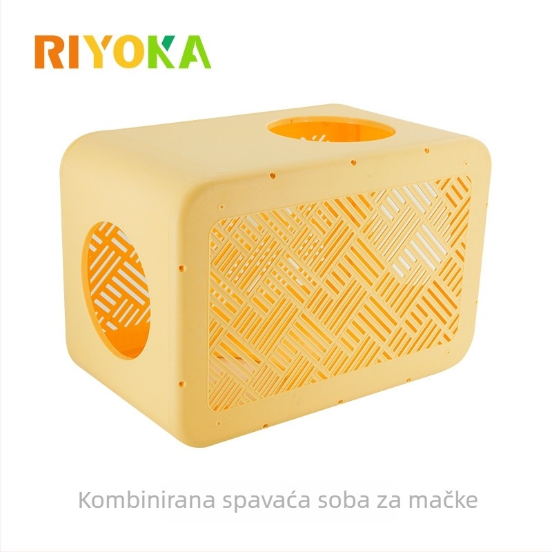 RIYOKA modulna kockasta mačja penjačka konstrukcija s gnijezdom i skrivenim mjestom – plastična