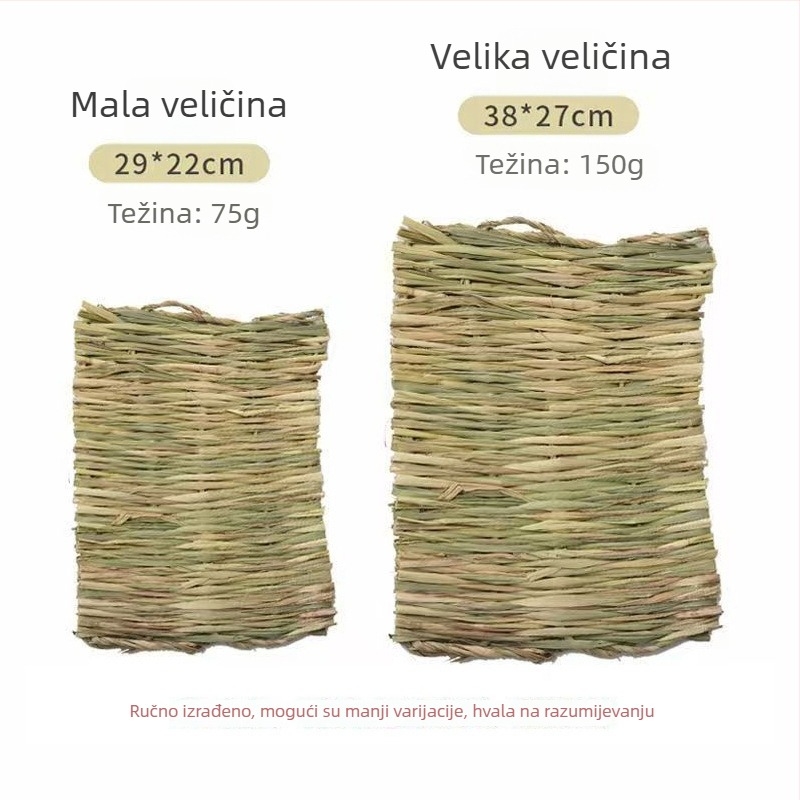 Travnato gnijezdo za kućne ljubimce - ručno pleteno leglo za hamstere, zečeve i mala glodavce