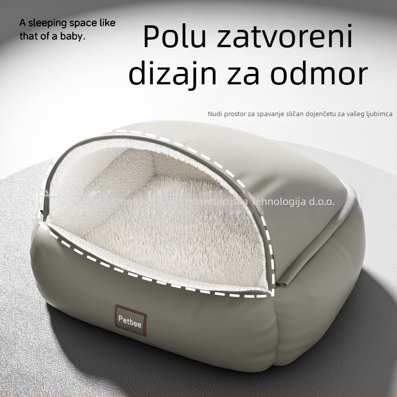 Mačje gnijezdo: toplo, odvojivo i perivo, s fleec podstavom, zimskim poluzatvorenim dizajnom