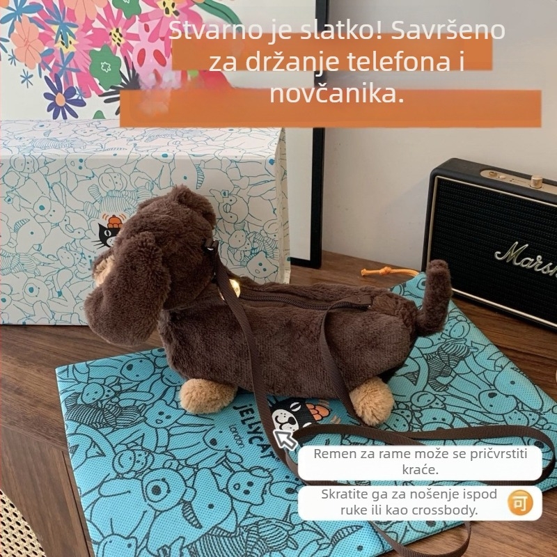 Dachshund pliš lutka, punjenje od tkanine, pliš od tkanine, pogodno za djecu 0–3 godine