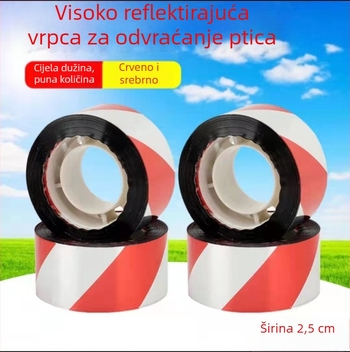 Traka protiv ptica za farme i voćnjake – reflektirajuća laserska traka, PET materijal