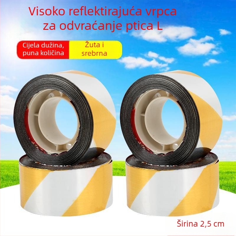 Traka protiv ptica za farme i voćnjake – reflektirajuća laserska traka, PET materijal
