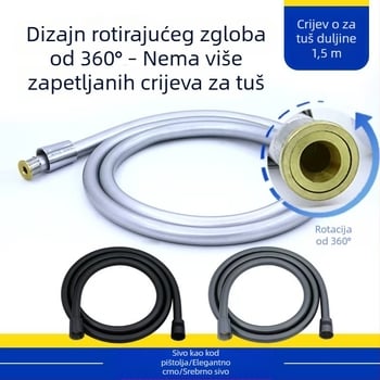 PVC univerzalni okretni tuš šip s glavom tuša, otporan na eksploziju
