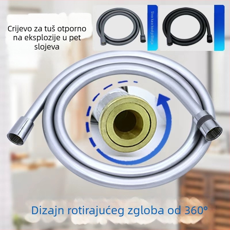 PVC univerzalni okretni tuš šip s glavom tuša, otporan na eksploziju