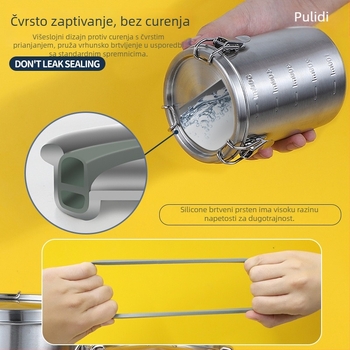 Pridy Posuda za hranu za kućne ljubimce od nehrđajućeg čelika 304, hermetički zatvoren spremnik, kapacitet 520–2500 ml