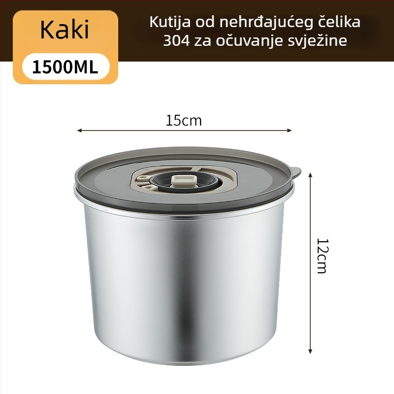 Kutija za hranu od 304 nehrđajućeg čelika, okrugla, kapacitet 800–1000 ml, prenosna i hermetički zatvorena
