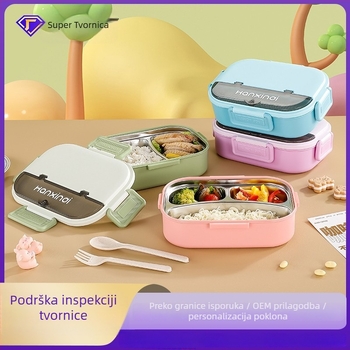 Dijeljena kutija za obrok od nehrđajućeg čelika, izolirana, pogodna za mikrovalnu, 800–1000 ml