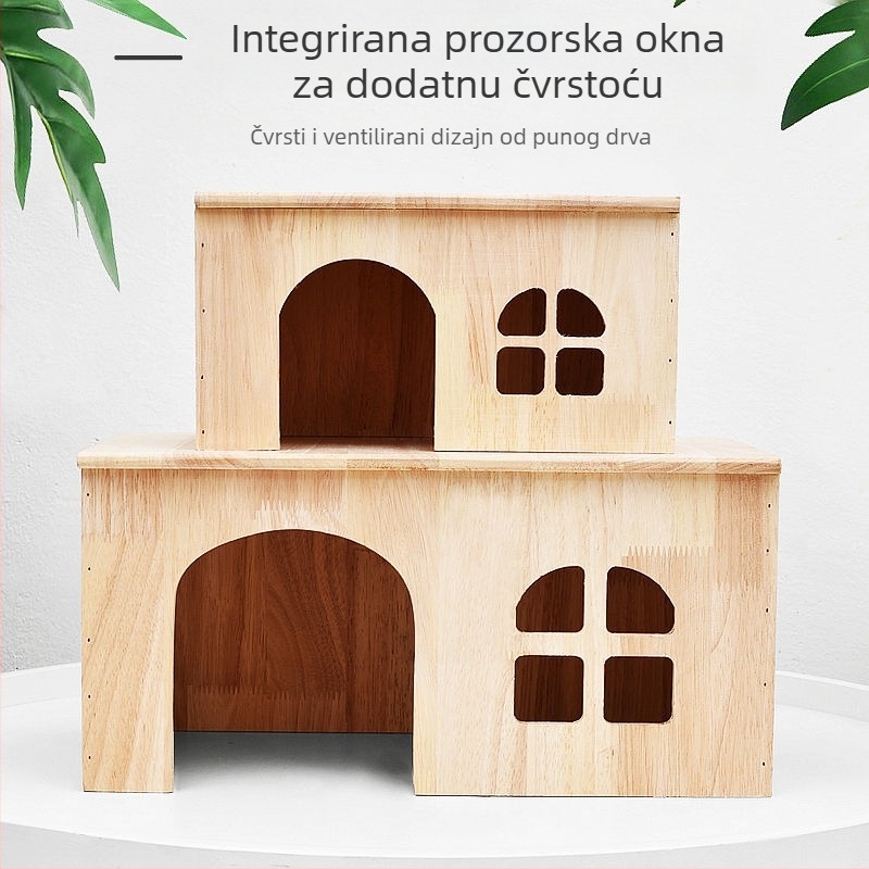 Drvena kućica za kućne ljubimce – sklonište za male životinje; materijal: drvo; tvornička prilagodba; nije uvezeno