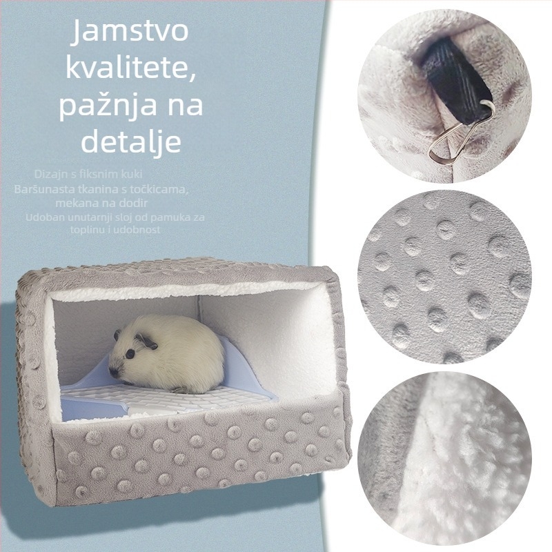 Bez dna pamučna kućica za mala kućna ljubimca – otporno na vjetar sklonište za spavanje, unutarnja upotreba, četiri sezone, pravokutni oblik