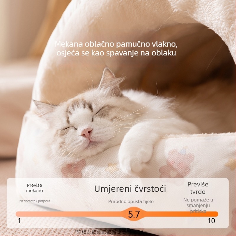 Mačje gnijezdo od pliša, zatvoreno zimsko toplo sklonište, pogodno za pranje, četiri godišnja doba, za mačke i male pse, unutarnja uporaba