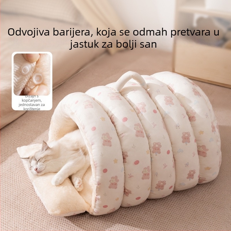 Mačje gnijezdo od pliša, zatvoreno zimsko toplo sklonište, pogodno za pranje, četiri godišnja doba, za mačke i male pse, unutarnja uporaba