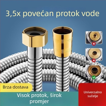 Sprchová glava s visokim protokom i fleksibilnim tuš šipka, nehrđajući čelik, solarno grijanje vode, topla i hladna voda, cijev otporna na eksplozije