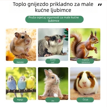 Hamster zimsko toplo gnijezdo – pamuk, okruglog oblika, za unutarnju upotrebu, vodootporno, crtani stil