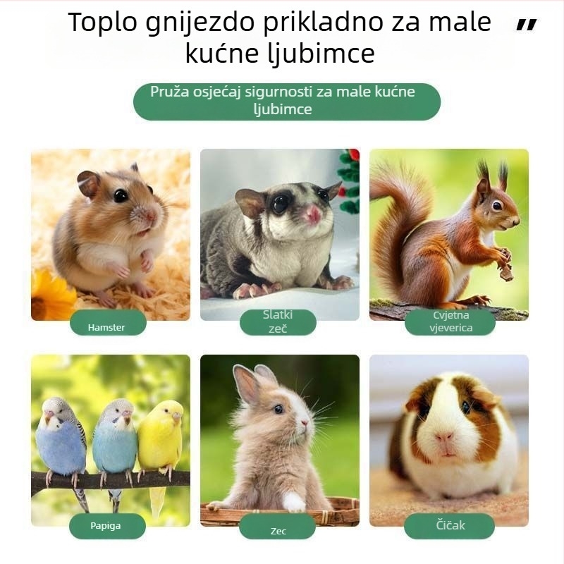 Hamster zimsko toplo gnijezdo – pamuk, okruglog oblika, za unutarnju upotrebu, vodootporno, crtani stil