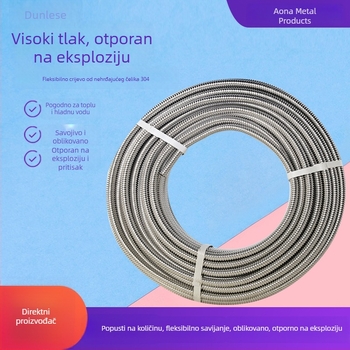 304 nehrđajući čelik gofrirani vodovodni nastavak za dovod tople i hladne vode te plinski bojler, visoka temperatura otpornost, 1/2 in navoj, modeli 4 i 6 točaka