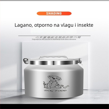 Fuhai aluminijski spremnik za skladištenje hrane za kućne ljubimce, velik kapacitet, vodootporan, zatvoren i zaštićen od svjetla, pogodan za hranu mačaka i pasa te rižu