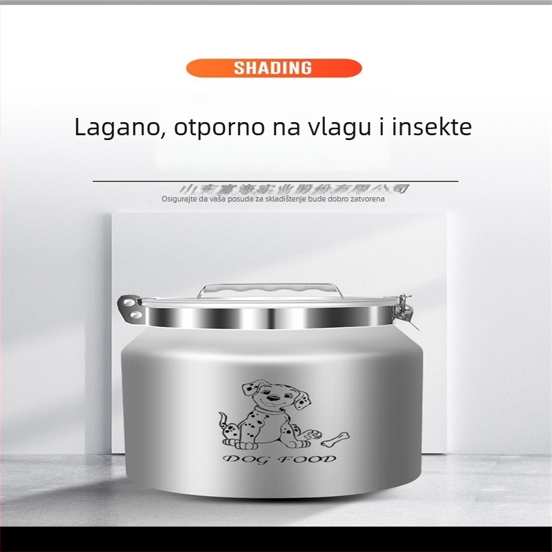 Fuhai aluminijski spremnik za skladištenje hrane za kućne ljubimce, velik kapacitet, vodootporan, zatvoren i zaštićen od svjetla, pogodan za hranu mačaka i pasa te rižu