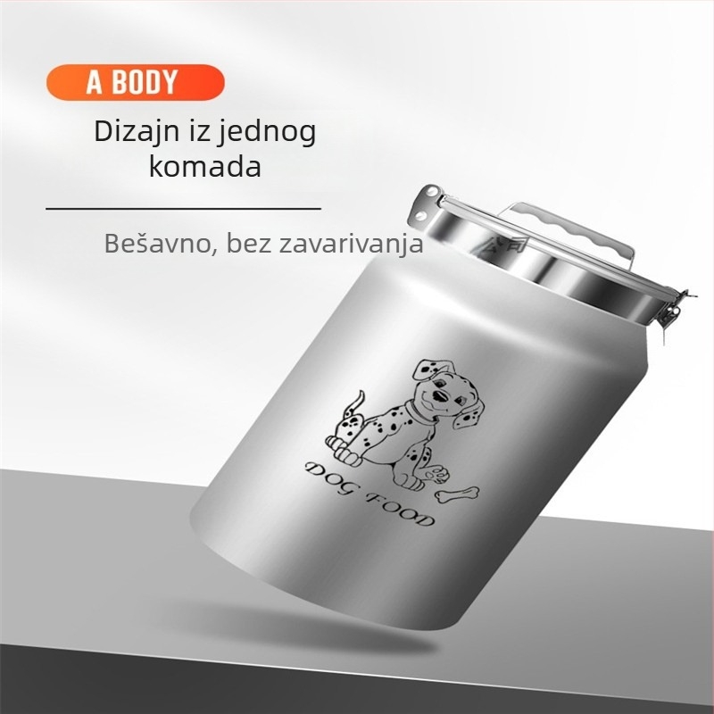 Fuhai aluminijski spremnik za skladištenje hrane za kućne ljubimce, velik kapacitet, vodootporan, zatvoren i zaštićen od svjetla, pogodan za hranu mačaka i pasa te rižu
