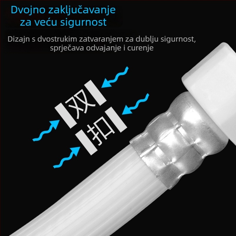 Cijev za dovod vode u perilicu rublja, PVC, 1.6 MPa, navoj spoj, Hongying