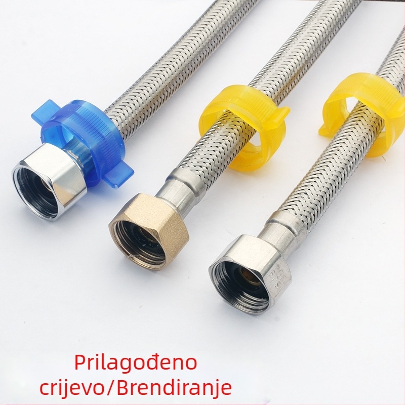 Nehrđajući čelični opleteni visokotlačni crijevo, spoj maticom, model 4‑točke, 0,8–1,2 MPa, 0–100 °C