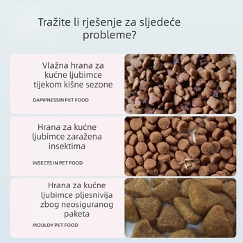 Desikant za hranu za kućne ljubimce – diatomska zemlja za kontrolu vlage u skladištenju hrane za mačke i pse (pakiranje 4)