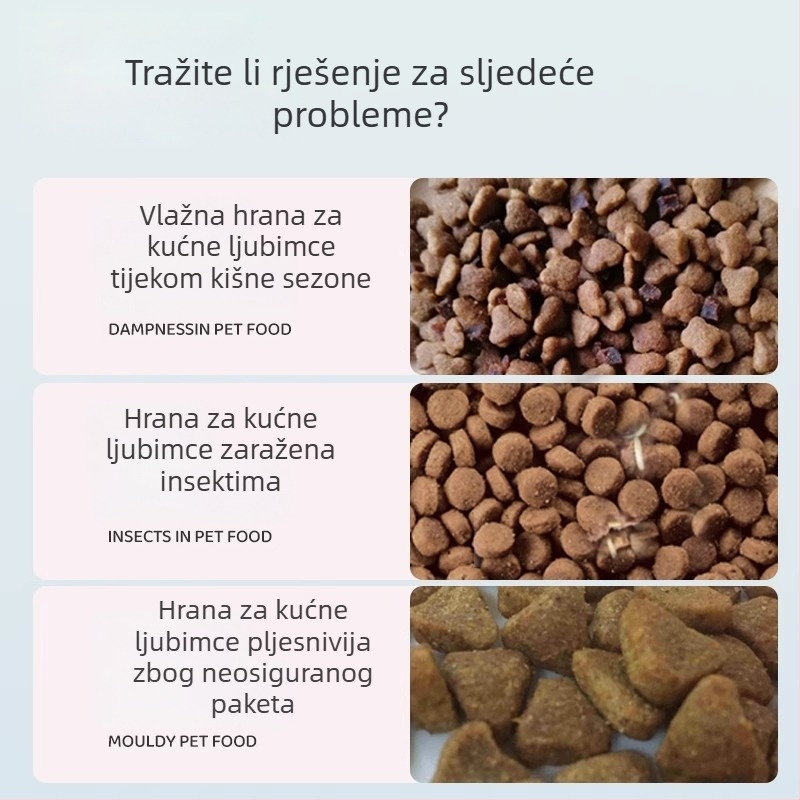 Desikant za hranu za kućne ljubimce – diatomska zemlja za kontrolu vlage u skladištenju hrane za mačke i pse (pakiranje 4)