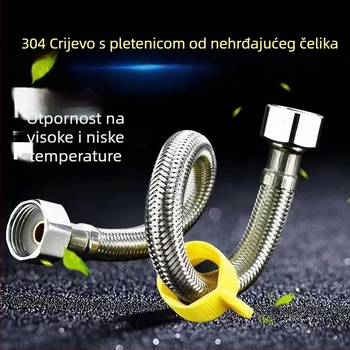 304 nehrđajući čelični opleteni crijevo za dovod vode u WC i bojler, visok tlak, navojni spoj