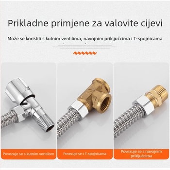 BWG model 304 nehrđajući čelik savitljiva vodovodna cijev za ulaz u slavinu, za toplu i hladnu vodu, moderan minimalistički dizajn