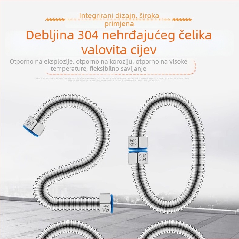 BWG model 304 nehrđajući čelik savitljiva vodovodna cijev za ulaz u slavinu, za toplu i hladnu vodu, moderan minimalistički dizajn