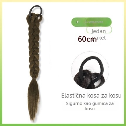 Perika s pletenicama, visokotemperaturna žica, srednje duga kosa, model PY07, za žene, zvjezdani modni stil