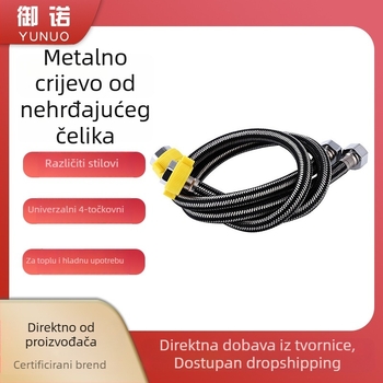304 nehrđajući čelik opleteni metalni crijevo za slavinu i bojler — navoje spoj, 1.0 MPa, 15–90°C