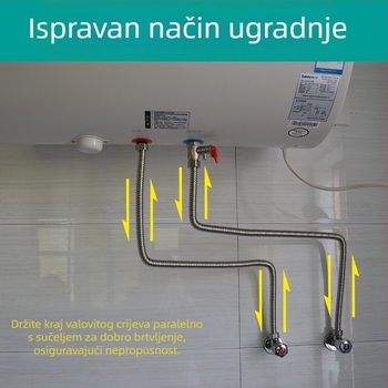 304 nehrđajući čelični savitljivi dovod za ulaz vode visokog tlaka, navoja spoj, 4-punktni model, 1.6 MPa, 120°C