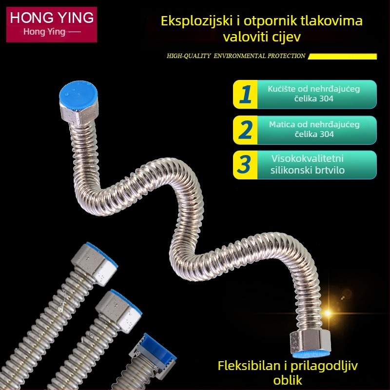 304 nehrđajući čelični savitljivi dovod za ulaz vode visokog tlaka, navoja spoj, 4-punktni model, 1.6 MPa, 120°C