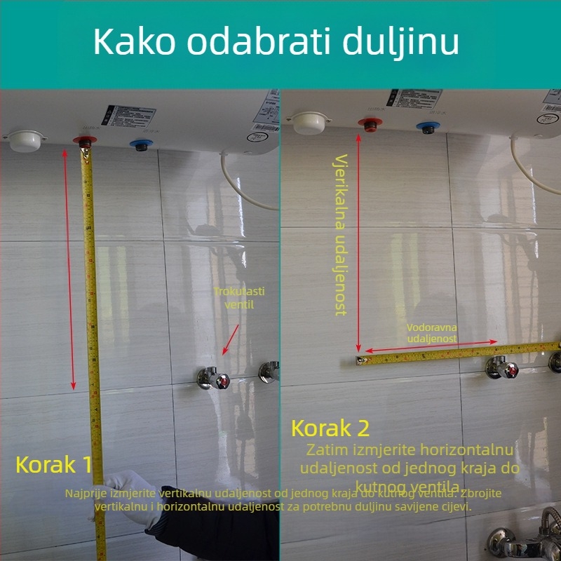 304 nehrđajući čelični savitljivi dovod za ulaz vode visokog tlaka, navoja spoj, 4-punktni model, 1.6 MPa, 120°C