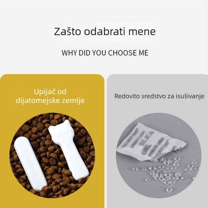 Posuda za skladištenje hrane za kućne ljubimce s hermetičkim zatvaranjem, dehidrator hrane za mačke i pse, trake od diatomske zemlje za sušenje hrane