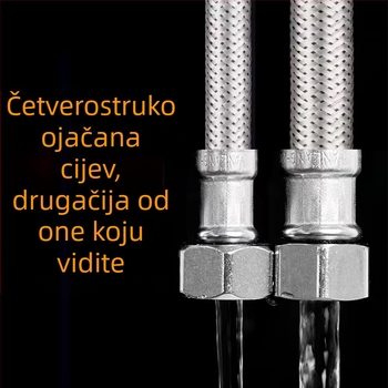 Vodni crijevo od 304 nehrđajućeg čelika, visok tlak 1,6 MPa, 0–100°C, sa navojem, RG-08
