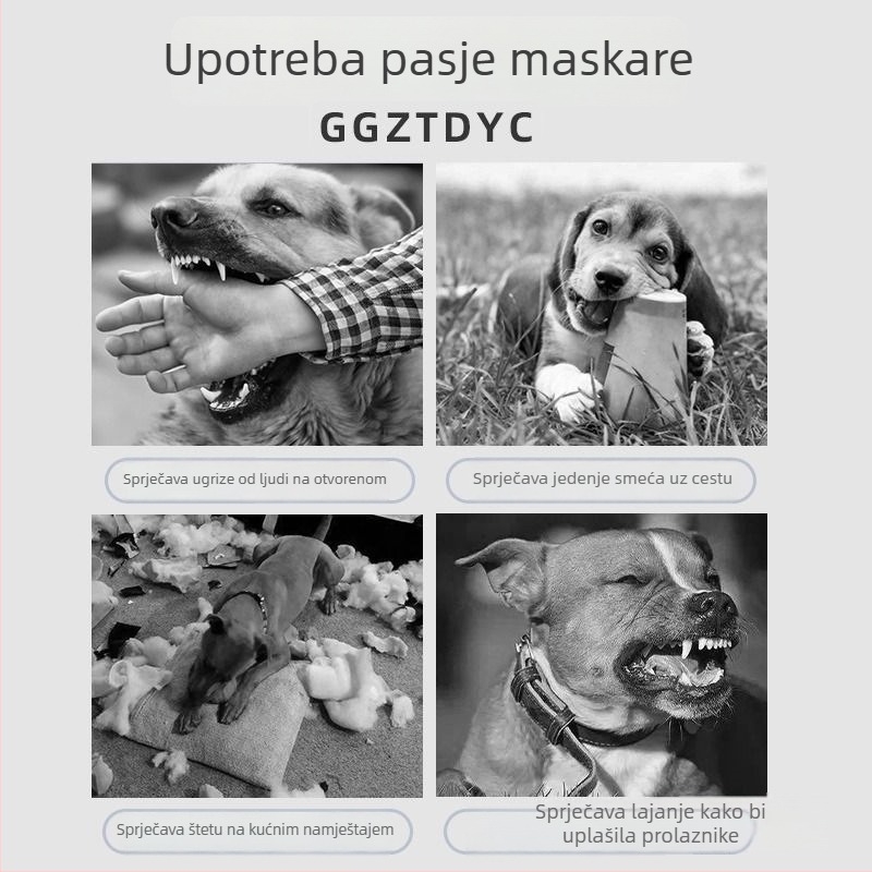 Psi muzzla za sprječavanje jedenja, lizanja, ugriza i lajanja; maska i uređaj protiv lajanja