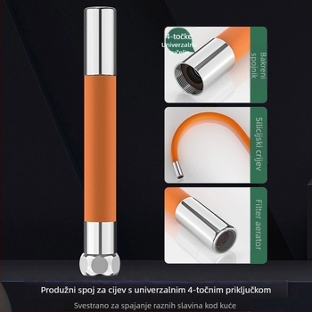Produžni nastavak za slavinu s fleksibilnim izlazom, univerzalna veza, sprječavanje prskanja (Marka: Neck Strength; Certifikacija: Ne; Prilagodba: Ne)