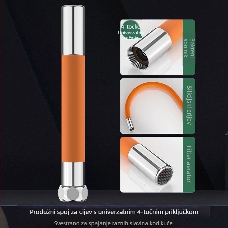 Produžni nastavak za slavinu s fleksibilnim izlazom, univerzalna veza, sprječavanje prskanja (Marka: Neck Strength; Certifikacija: Ne; Prilagodba: Ne)