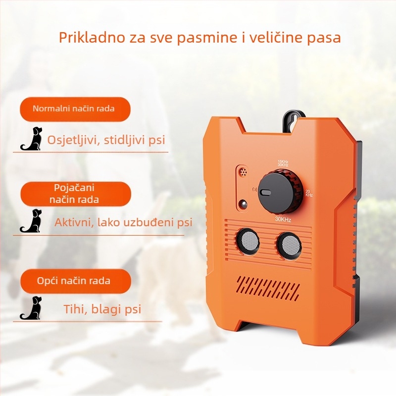Ultrazvučni uređaj protiv lajanja za dvorište i vanjsku upotrebu, pametni repelent za pse, ABS materijal, univerzalna kompatibilnost.
