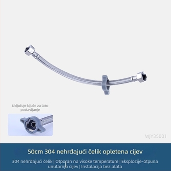 Wjy35001 Najlon-čelično ojačana fleksibilna cijev za dovod hladne vode na WC, rotacijsko spoj, 1–90°C, 10 bar