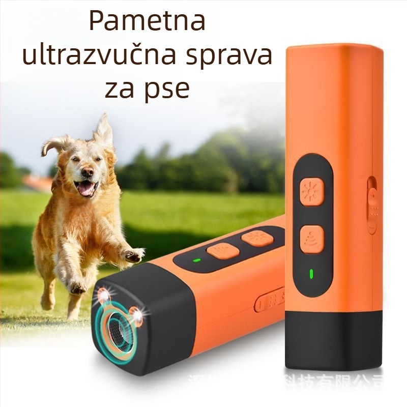Ultrazvučni uređaj za obuku pasa, 3-stupanjski promjenjivi frekvencijski način, visoka snaga, plastično kućište, univerzalna upotreba