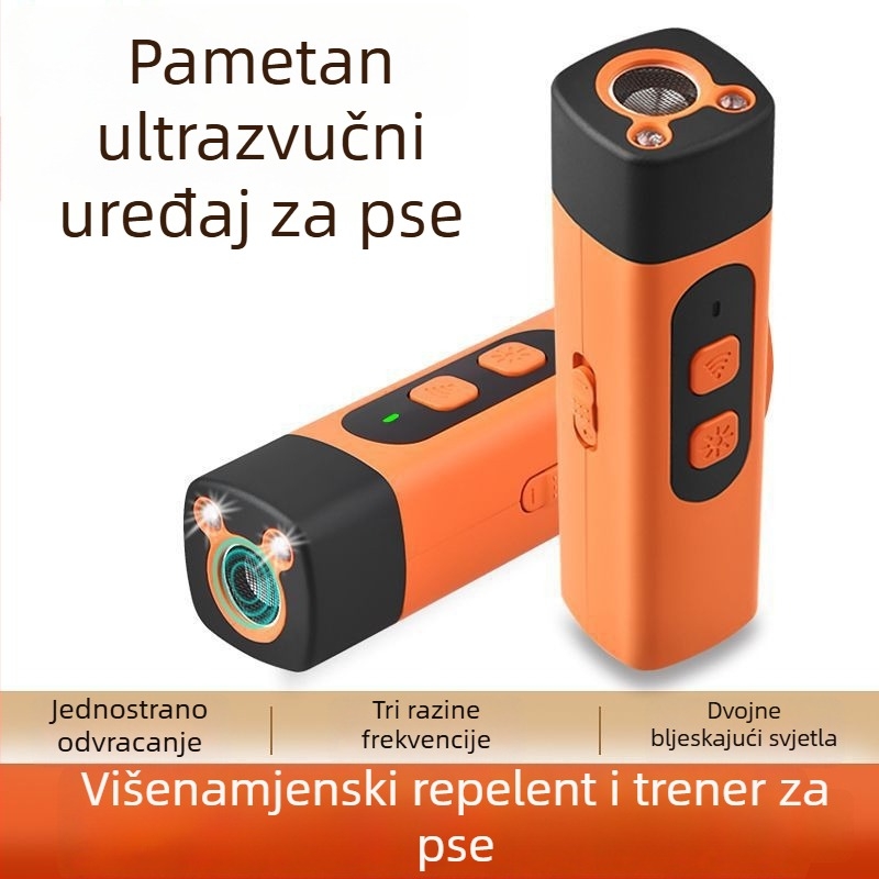 Ultrazvučni uređaj za obuku pasa, 3-stupanjski promjenjivi frekvencijski način, visoka snaga, plastično kućište, univerzalna upotreba