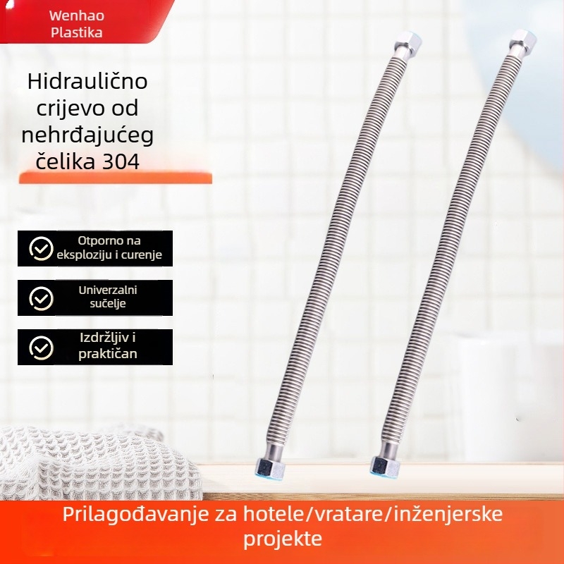 Nerđajući čelični kovani dovodni crijevo za bojler, model 4-točke/15.8, nazivni tlak 30, radna temperatura 100°C, izložena montaža