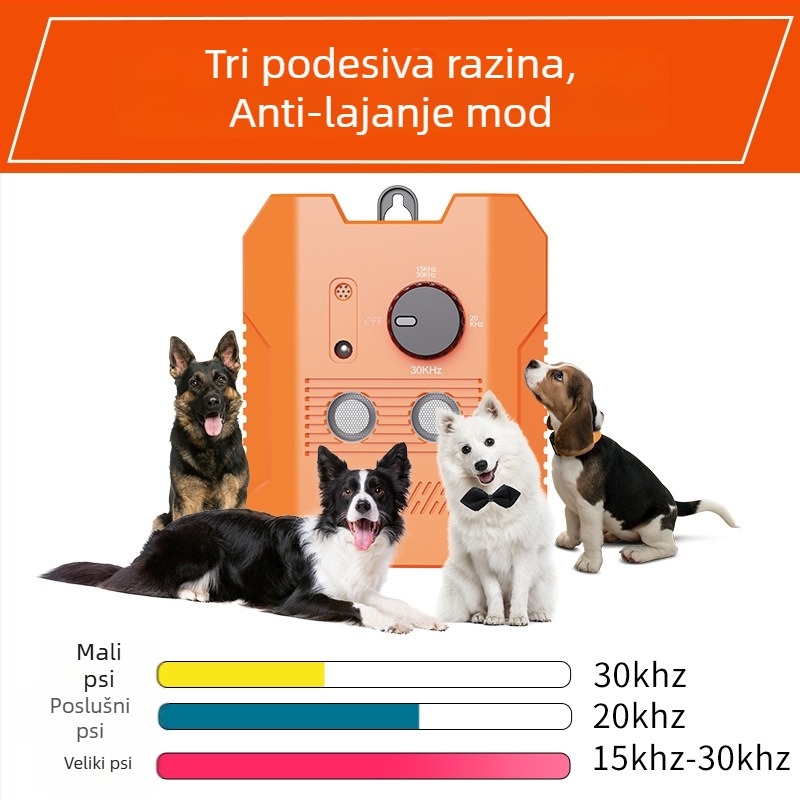 Ultrazvučni zaustavljač laveža za pse — prijenosni vanjski viseći alat za trening, ABS, model D3