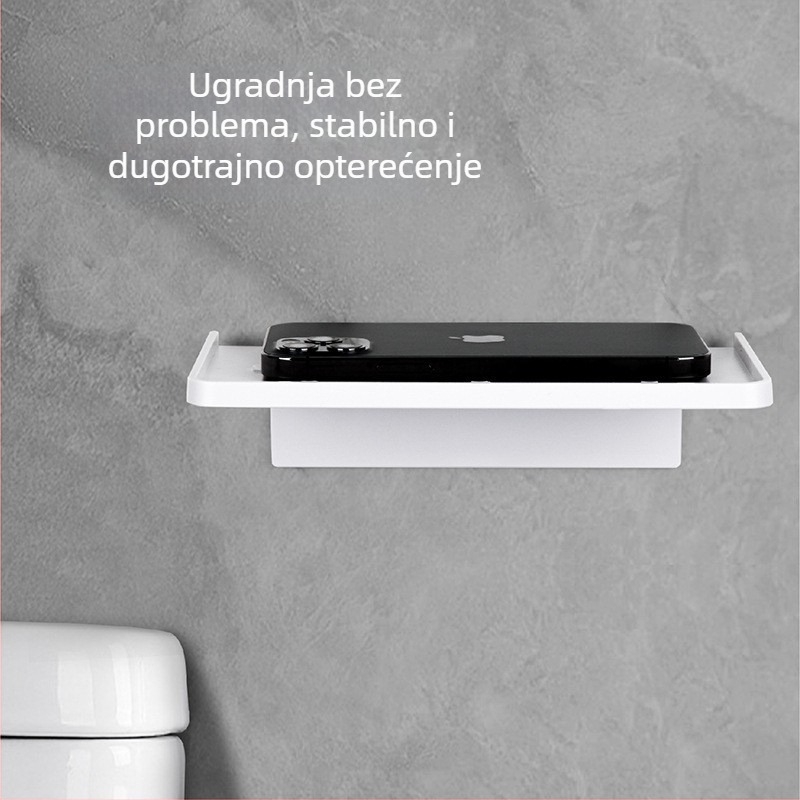 Zidna kutija za papirnate ručnike – ABS, Model V-TH10/V-TH12, Samolijepljiva ugradnja, Vodootporna i višestruka namjena (za papir u rolni)