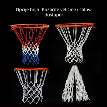 Mreža za koš basketa za ploču, ojačana, materijali: najlon/poliester/polipropilen, viseći tip montaže, kompatibilno s profesionalnim koševima