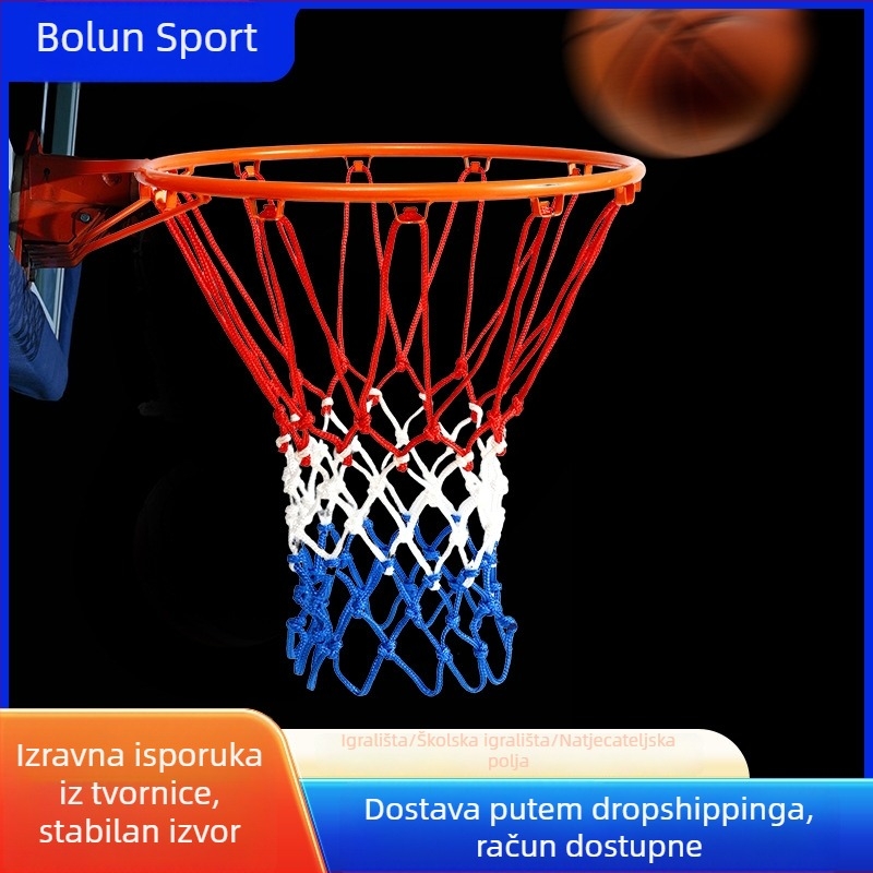 Mreža za koš basketa za ploču, ojačana, materijali: najlon/poliester/polipropilen, viseći tip montaže, kompatibilno s profesionalnim koševima
