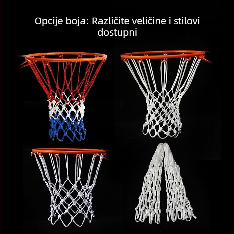 Mreža za koš basketa za ploču, ojačana, materijali: najlon/poliester/polipropilen, viseći tip montaže, kompatibilno s profesionalnim koševima