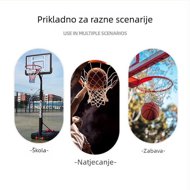 Mreža za koš basketa za ploču, ojačana, materijali: najlon/poliester/polipropilen, viseći tip montaže, kompatibilno s profesionalnim koševima